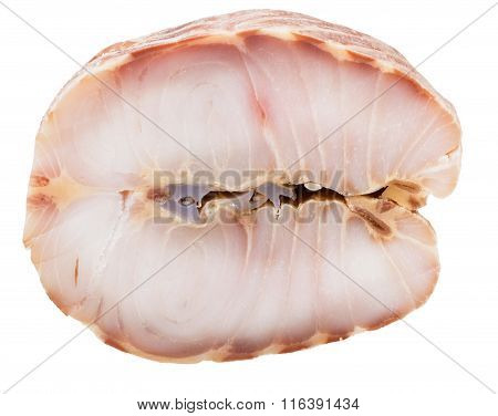 Steak Of Hot Smoked Starry Sturgeon Fish Isolated
