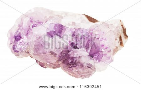 Amethyst Druse Mineral Stone Isolated On White