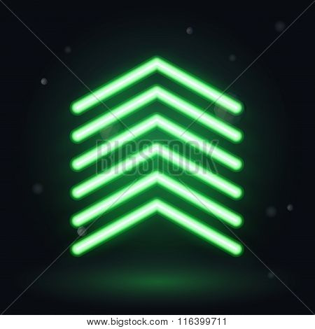 Neon Up Arrow, Vector Illusrtration