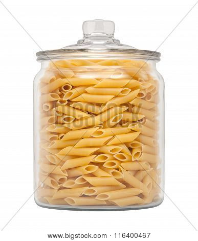 Mostaccioli Pasta In A Glass Apothecary Jar
