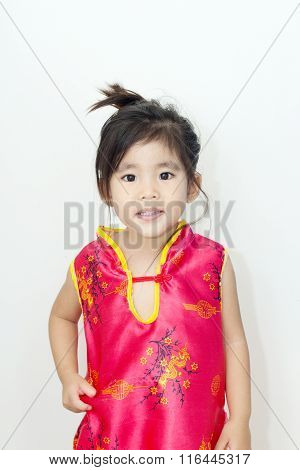Asian Girl Chinese Suite In Red