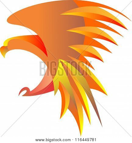stock logo eagle flaming