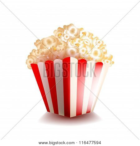 Popcorn Isolated On White Vector