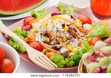 Vegetable Salad And Vegetarian Food.