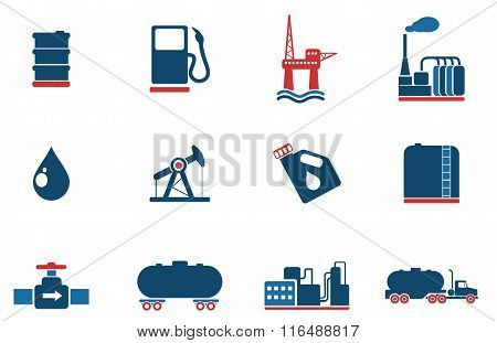 Oil and petrol industry objects icons