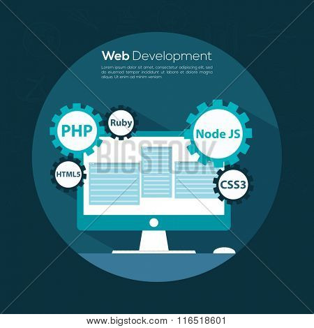 Creative Business Infographic layout for Web Development, Management and Programming concept.