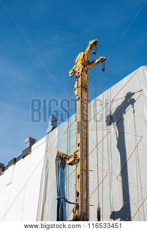 Rammer Standing In Big Constrauction Site - Sunny
