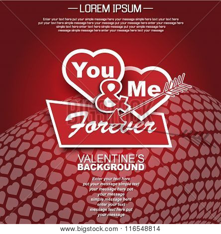Valentine's Day Background Heart Message Of Love