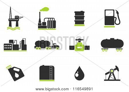 Oil and petrol industry objects icons