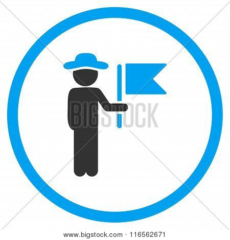 Human Figure Commander Rounded Icon