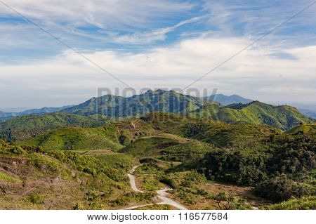 Mountains Under Mist In The Morning At Nern Chang Suek, Thong Pha Phum National Park, Kanchanaburi