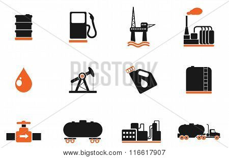 Oil and petrol industry objects icons