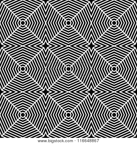 Vector modern seamless geometry pattern trippy black and white abstract