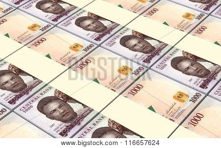 Nigerian nairas bills stacks background. Computer generated 3D photo rendering.