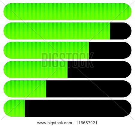 Horizontal Bars. Loading Bars, Progress Indicators. Completion.