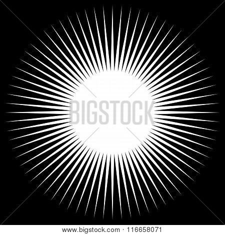 Silhouette Of A Simple Spiky, Radiating Shape