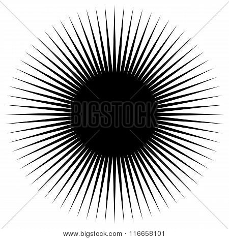 Silhouette Of A Simple Spiky, Radiating Shape
