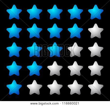 Set Of 5 Star Rating Elements Starting From 1 Star