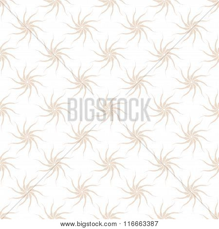 Vector seamless pattern of stylized pink plants on a white background