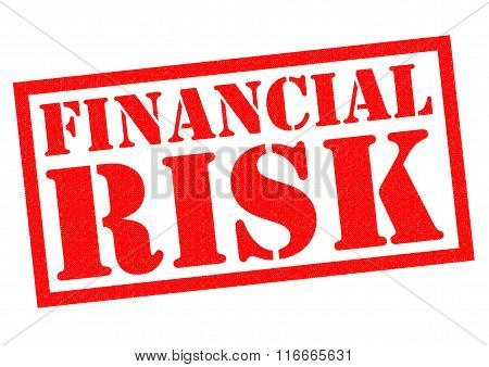 FINANCIAL RISK red Rubber Stamp over a white background.