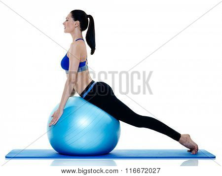 woman fitness pilates exercices isolated