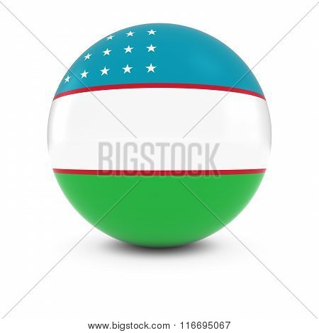 Uzbekistani Flag Ball - Flag Of Uzbekistan On Isolated Sphere