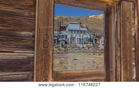 Reflection Of Old Factory In Bodie