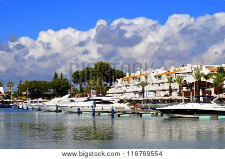 Luxury yachts in Vilamoura Marina
