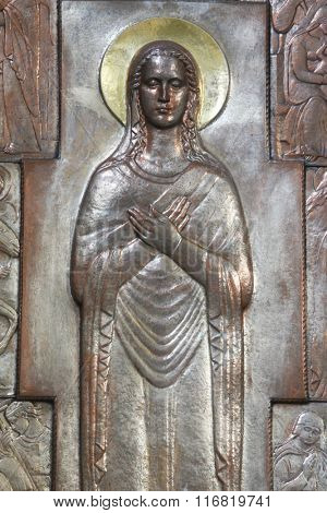 ZAGREB, CROATIA - DECEMBER 07: Altar of the Virgin Mary in the church of Saint Blaise in Zagreb, Croatia on December 07, 2011