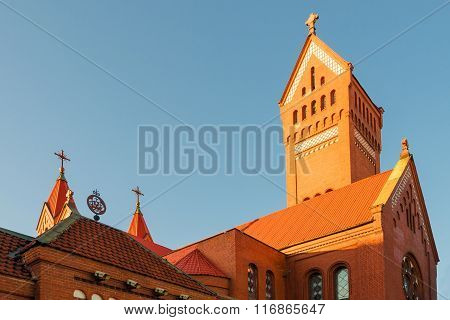 The Roof Of Catholic Church Of St. Simeon And Helena In Minsk, Belarus