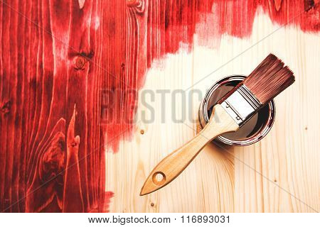 Paint brush on the can