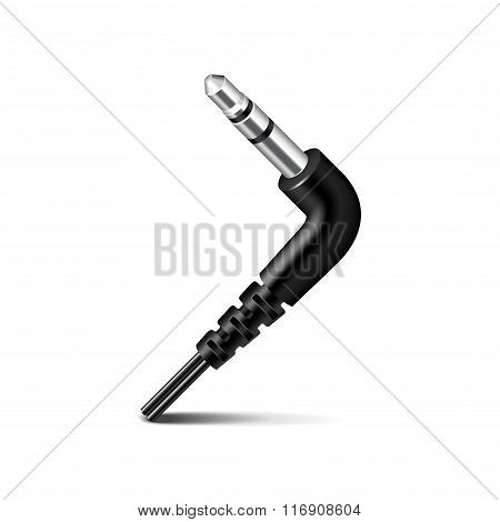 Audio Plug Isolated On White Vector
