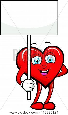 vector illustration of Heart with blank sign
