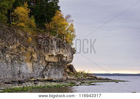 Stone wall on the Baltic sea