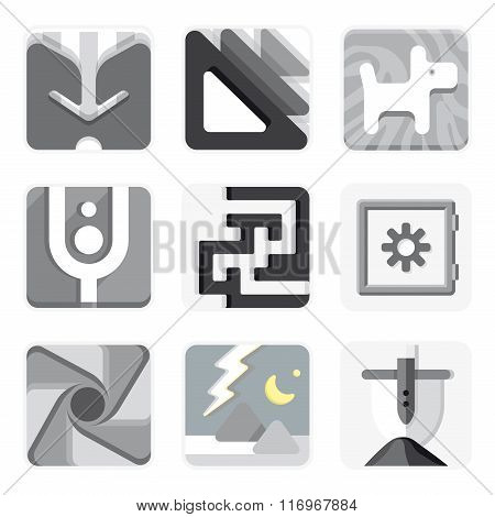 Set of isolated vector icons for your application.