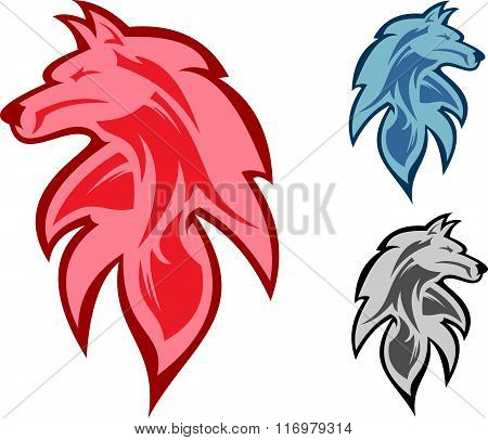 stock logo elegant wolf