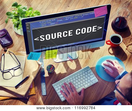 Source Code Data Javascript Computer Language Concept