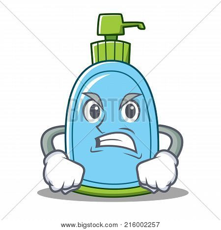 Angry liquid soap character cartoon vector illustration