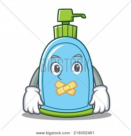 Silent liquid soap character cartoon vector illustration