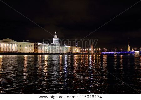 The City Night Lights Bridge Color Building