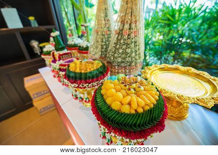 Thai wedding accessories for Relaunch ceremony, wedding concept