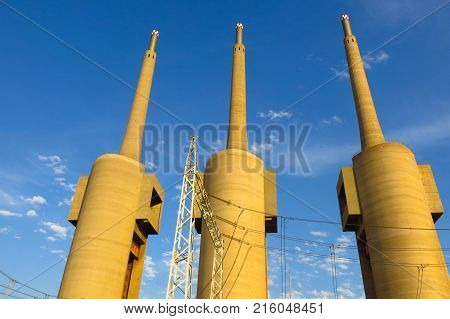 Former Thermal Power Station Of Besos River, In Barcelona