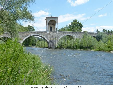 View of the ancient Roman bridge called Pontenove in the Brescia countryside - Lombardy - Italy 04