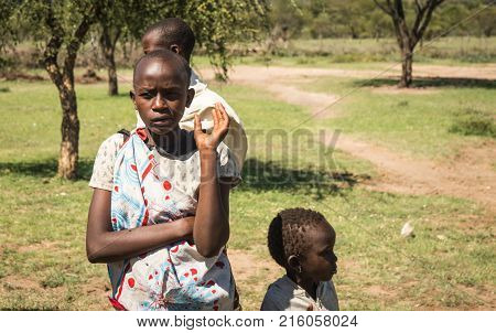 Residents Of Masai Village, Kenia