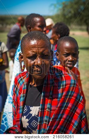 Residents Of Masai Village, Kenia