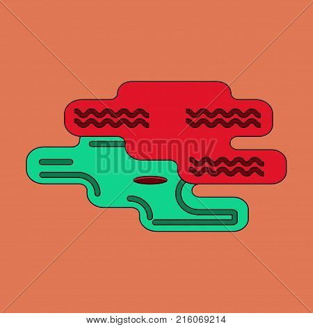 Icon in flat design Golf hole illustration, view fashion