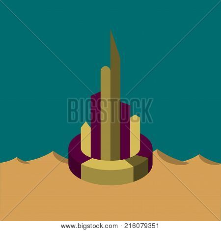 flat icon on theme Arabic business pie chart