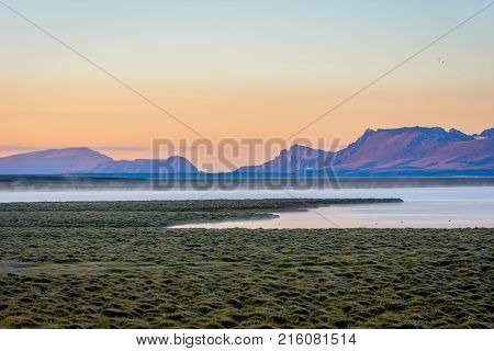 Song Kul Lake In Sunrise, Kyrgyzstan