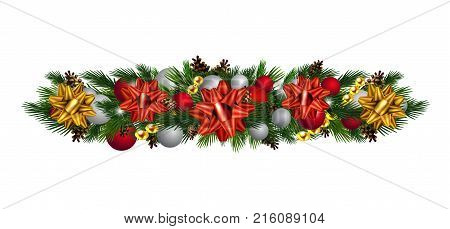 Vector Christmas Fir Decoration isolated on white background