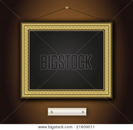 Frame old antique gold Baroque vintage picture classic vector